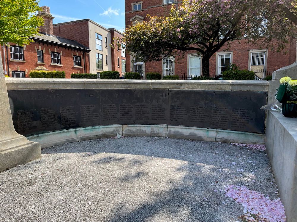 Macclesfield war memorial. Second World War names.