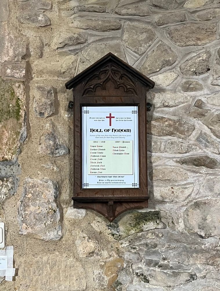 Roll of honour. St. Mary Magdalene Church, Shabbington, Buckinghamshire.