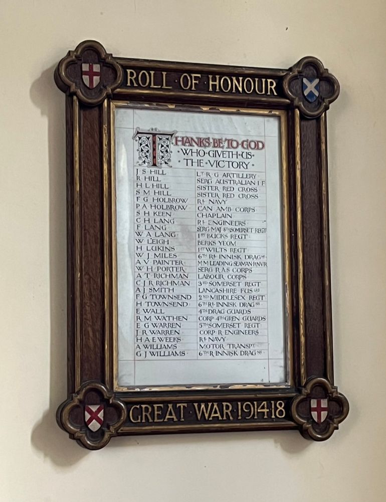 Draycott rolls of honour. 