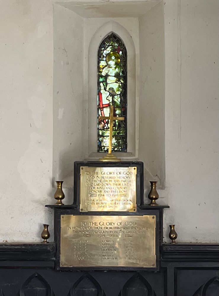 Hinton Parva war memorial plaques.
