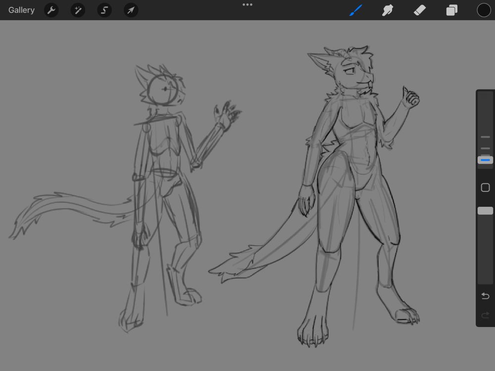 Two sketches of my fluffy dergo being remade, the one on the right being the current while the left was 8 months ago, hope I don’t forget another 8 months…