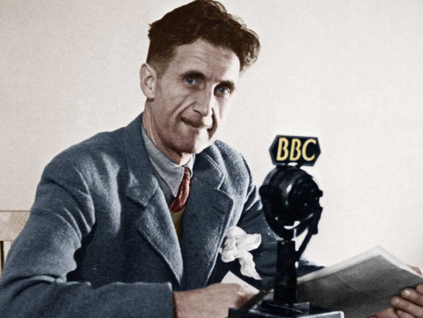 George Orwell at a BBC microphone