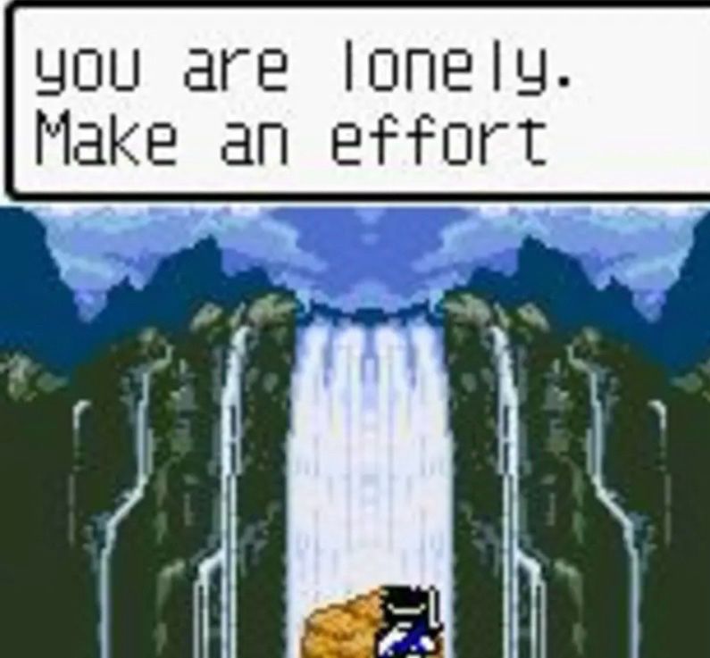 Dragon Quest 3 opening quiz saying “you are lonely. Make an effort”