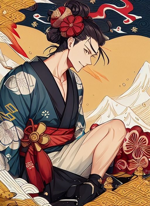 AI生成　AIイラスト　男性　和風