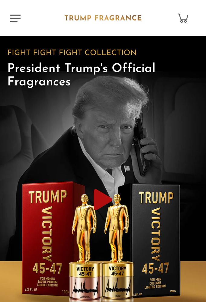 President Trump’s official fragrances in an ad for Trump victory 4547