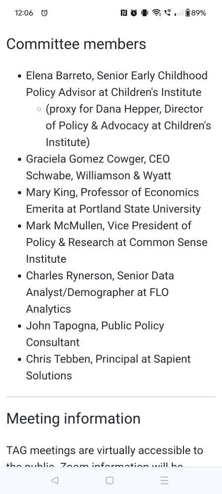 Committee member list of various consultants