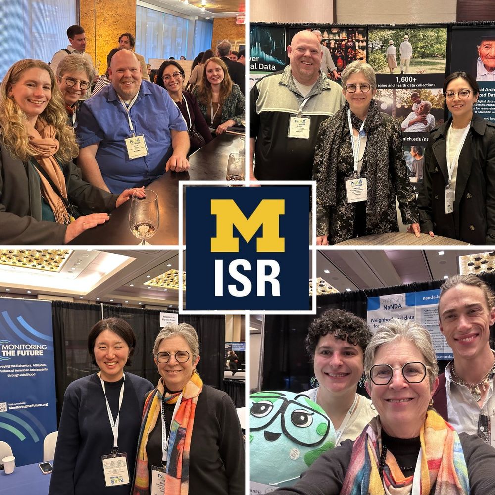 A collage of four images of UM ISR projects at the PAA 2025 conference.