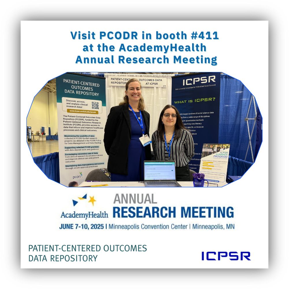Promo image of two smiling exhibitors for the PCODR booth 411 at the 2025 ARM conference.
