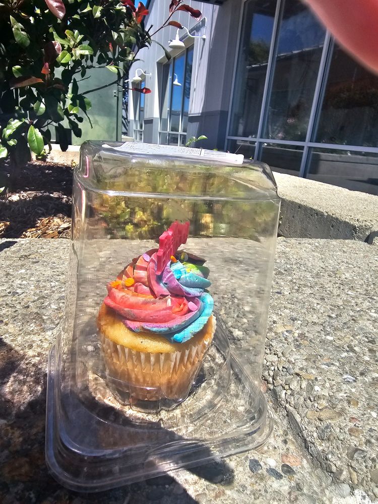 Colorful vanilla cupcake!