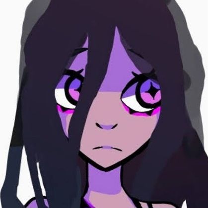 Cute, bold colored drawing of my character Medusa. Dark haired and brown skinned girl showing a neutral expression.