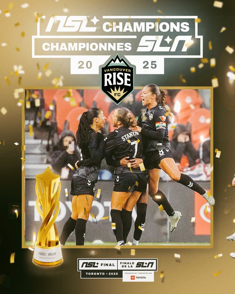 Championship Graphic showing Vancouver Rise FC as the first ever NSL Champions