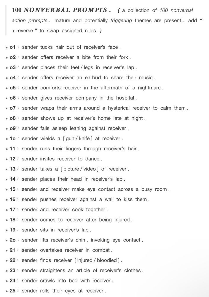 Interaction prompt list 1-25