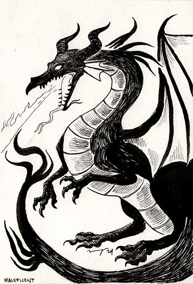 sketch of maleficent from sleeping beauty