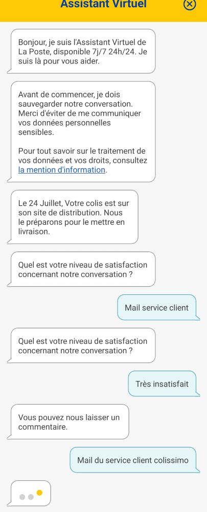 L'ia me dit que le colis a été mis en livraison le 24 nous sommes le 26