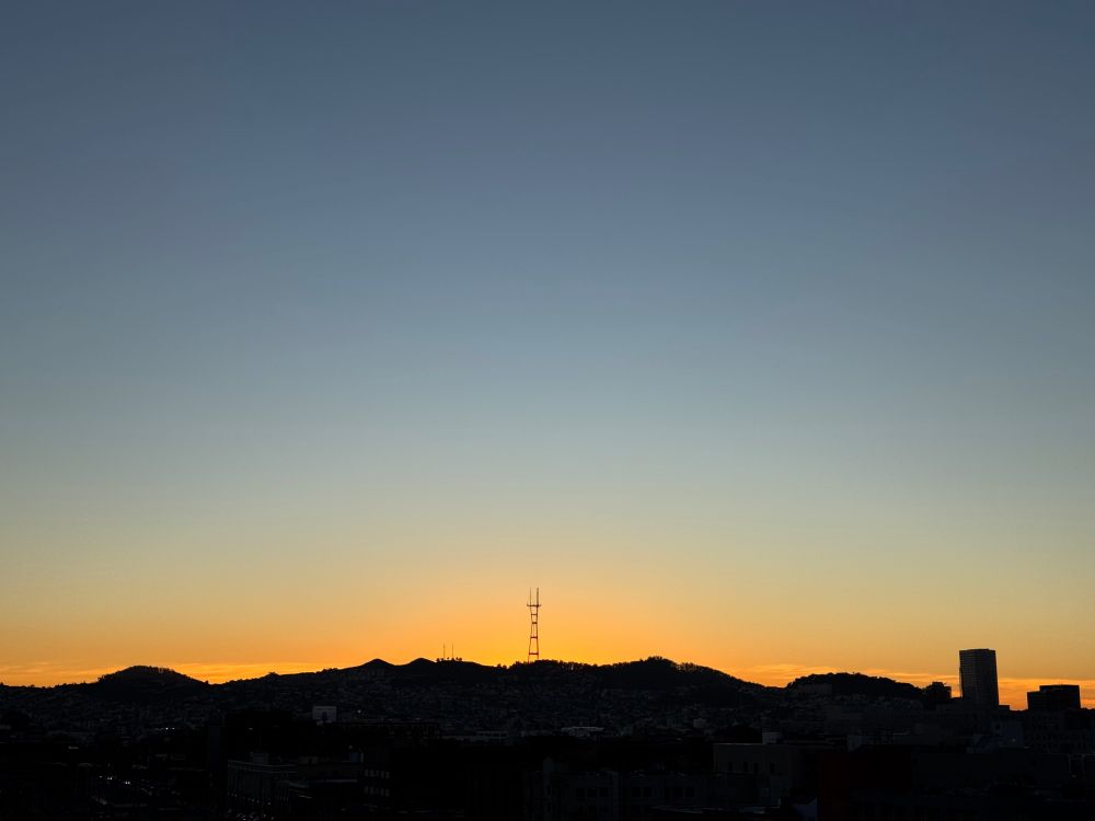 Sunset behind Sutro Tower, SF.
