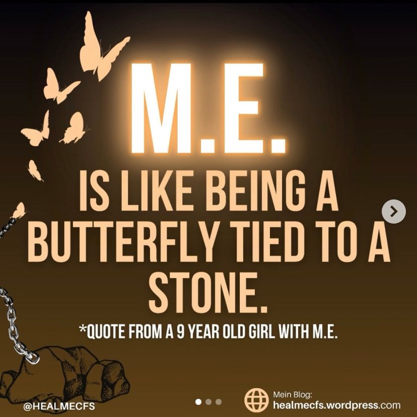 M.E. IS LIKE BEING A BUTTERFLY TIED TO A STONE. *QUOTE FROM A 9 YEAR OLD GIRL WITH M.E. @HEALMECFS Mein Blog: healmecfs.wordpress.com