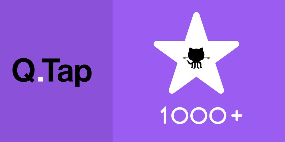 Banner image celebrating 1,000 github stars on the Q.Tap project.