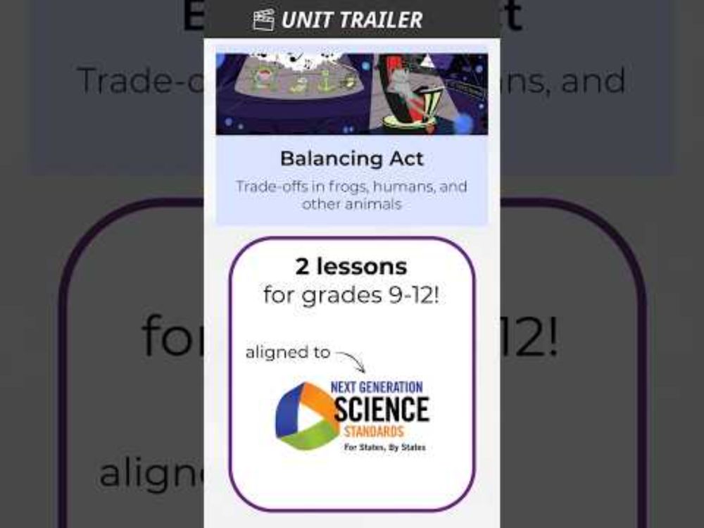 “Balancing Act” Unit Trailer: Free lessons about tradeoffs in life #bioacoustics