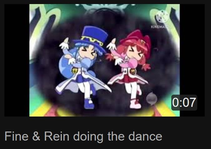 Fine & Rein doing the dance - Anime: Fushigiboshi No Futagohime (Twin princesses of the mysterious star)
