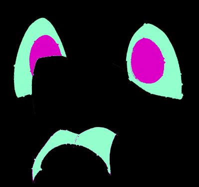Doodle by @funeralfugitive on bsky: A shot of my sona Riff giving a blowjob in the dark, the silhouette of a cock on my glowing tongue as I derpily stare at the blowee with my glowing eyes