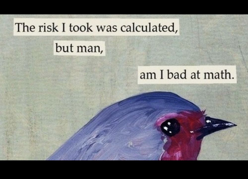 A bird crying: The risk I took was calculated, but man am I bad at math