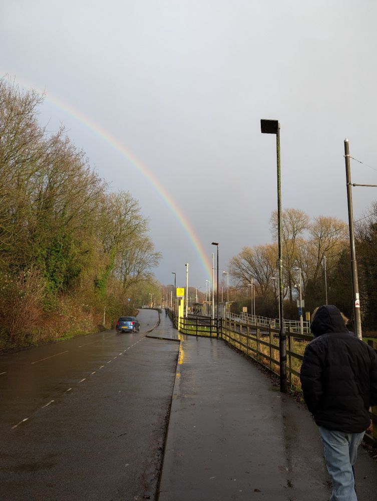 Rainbow over Sale Water Park tram stop
