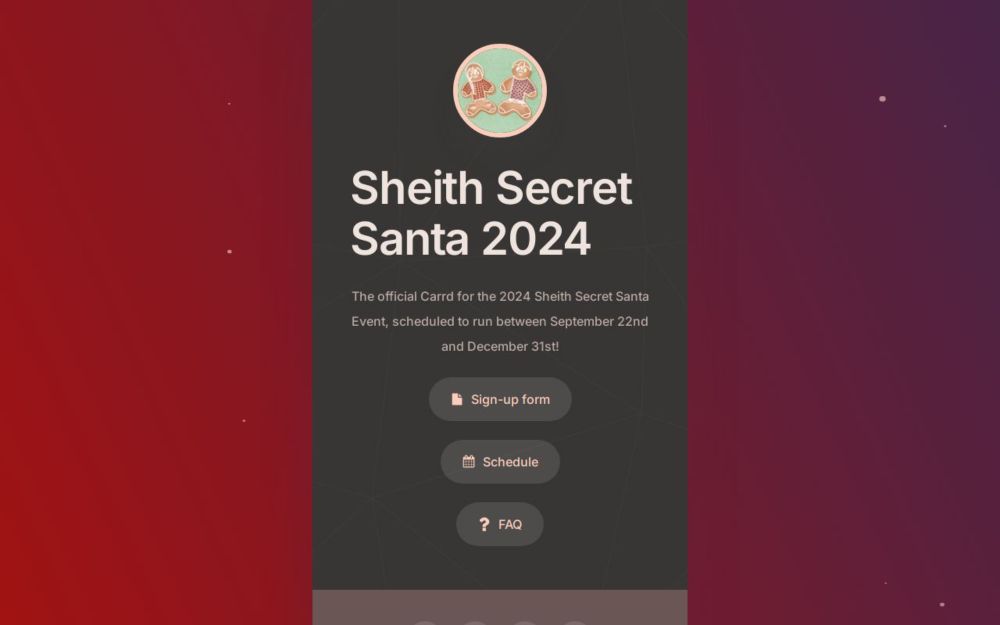 Sheith Secret Santa 2024 carrd