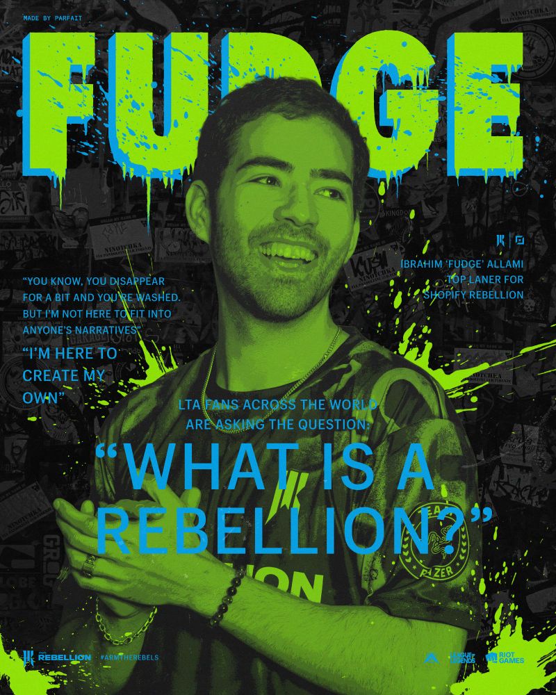 Poster of Shopify Rebellion's Top Laner, Fudge