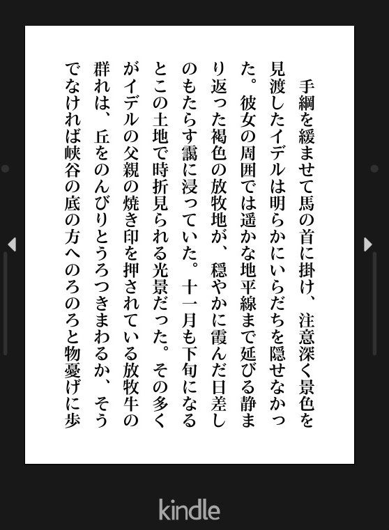 KindlePreviewerで試験的に作成した電子書籍の本文ページ