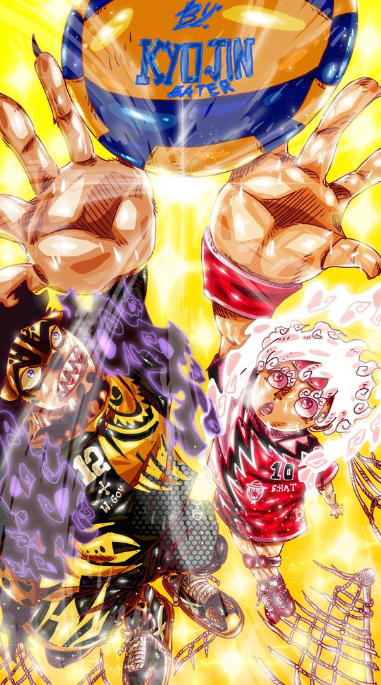 One piece luffy rob lucci fanart anime digital art volleyball 