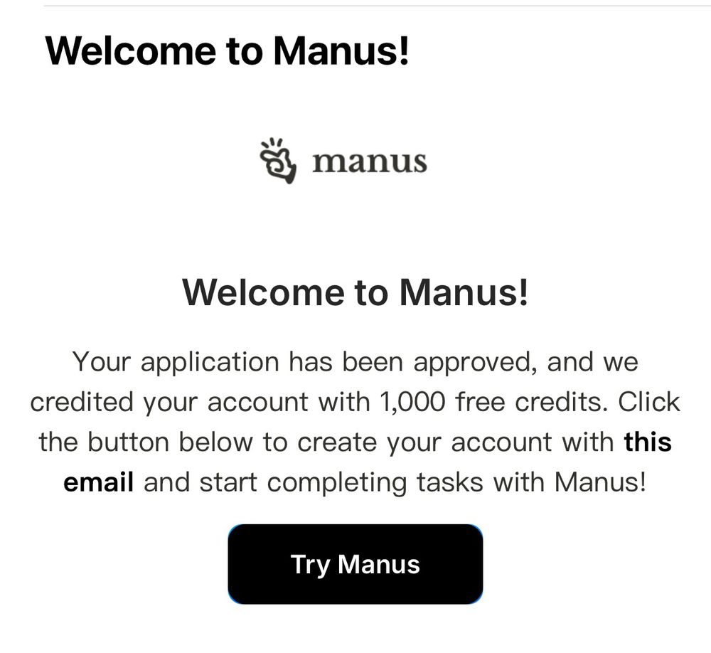 The invitation to the Manus AI arrived.