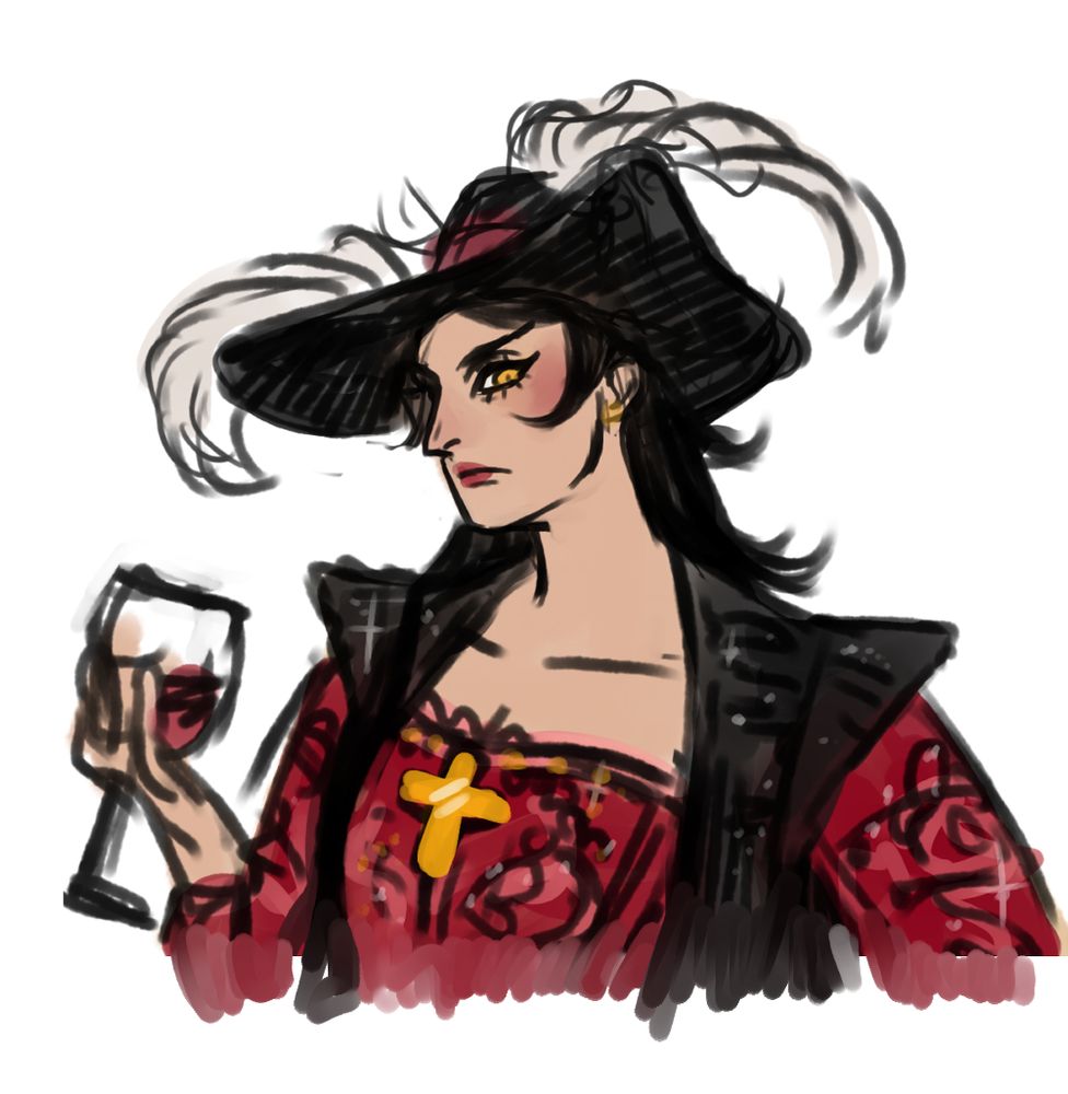 A coloured doodle of a female Mihawk