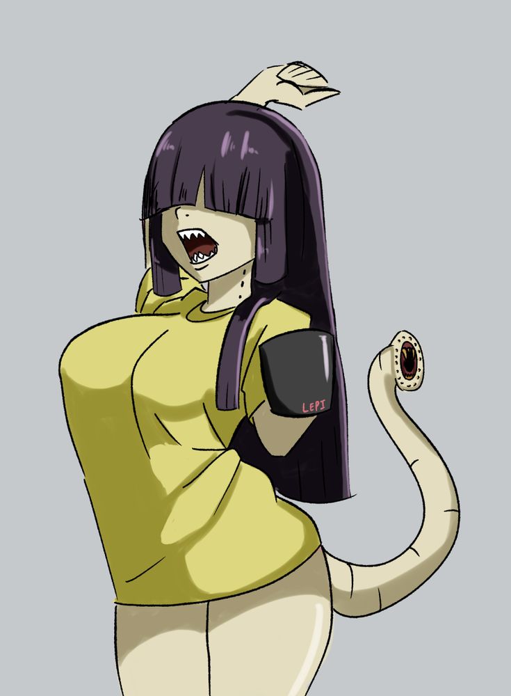 Lucy stretching. It's rare for her tail or teeth to be fully visible, but since she's just woken up, she's walking around without makeup. She's borrowing a simple shirt and someone else's coffee mug...
Drawn to practice clothing folds. The scaffolding came from class with Lines Sensei, so I don't deserve full points on this one lol