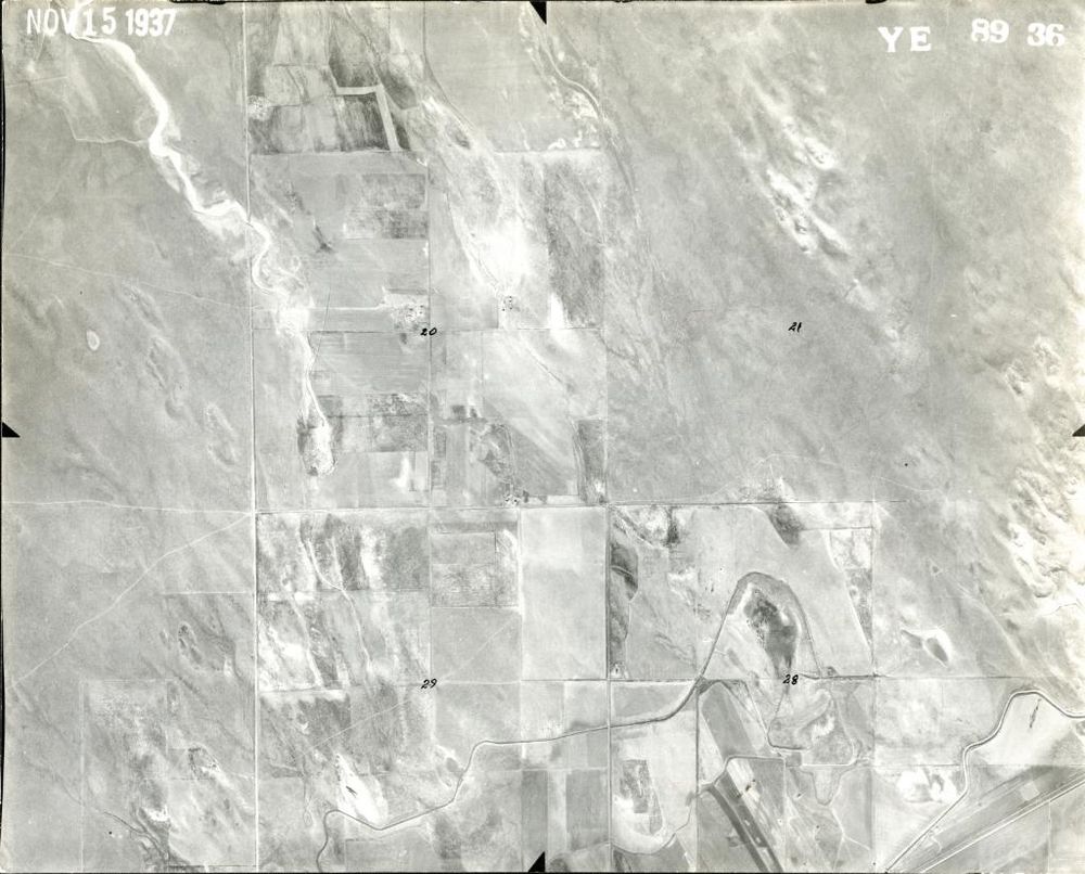 Aerial shot looking down on Morgan county, Colorado