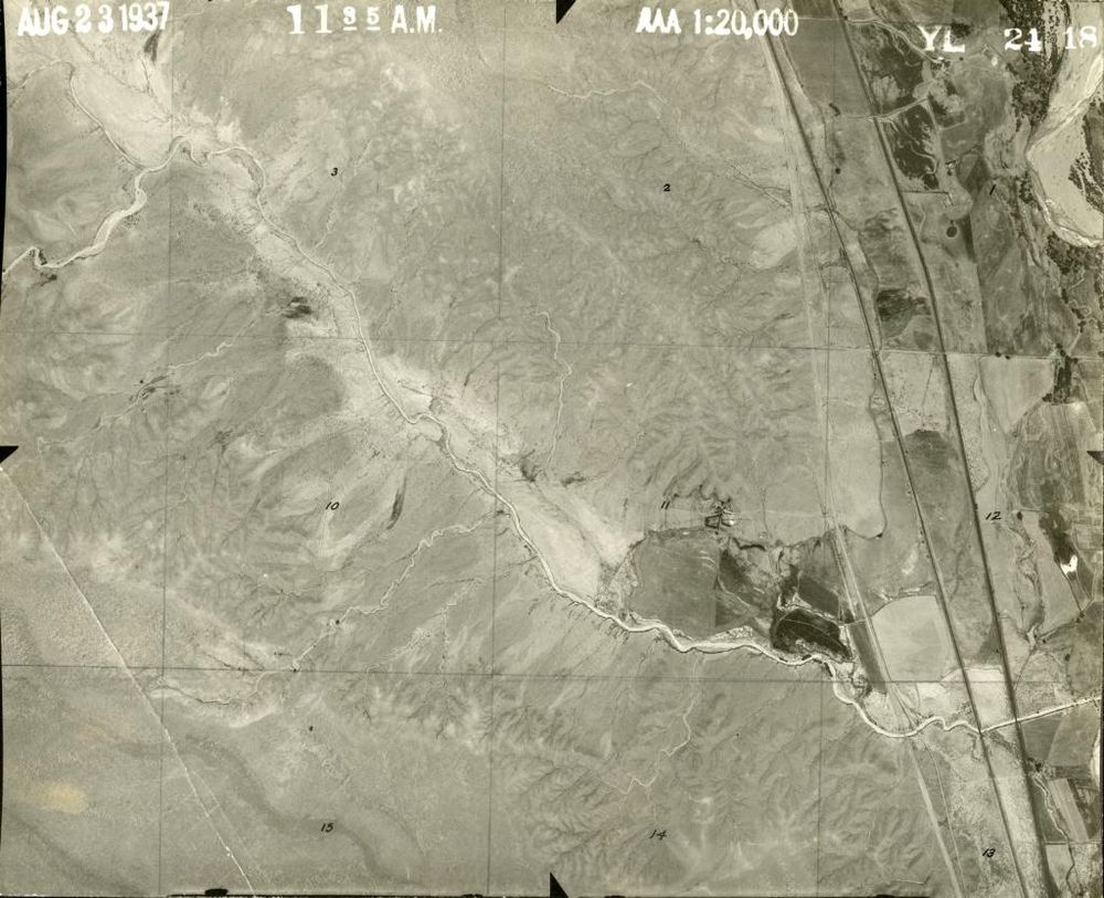 Aerial shot looking down on Pueblo county, Colorado