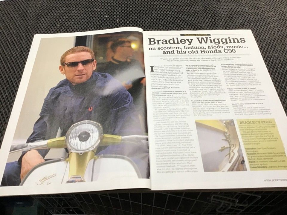 Inside, Wiggins does a Me and My Scooters story.