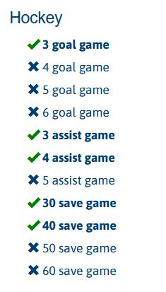 mygamesim hockey achievements