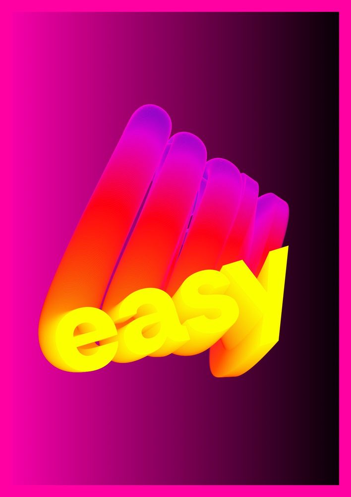 Colorful generated wordart with the word "easy".