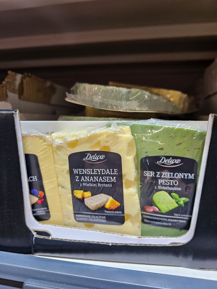 A picture of Wensleydale with pineapple.