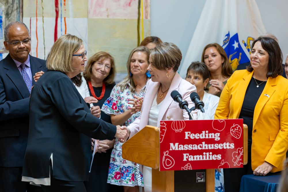 Governor Healey at Anti-Hunger Task Force event. 