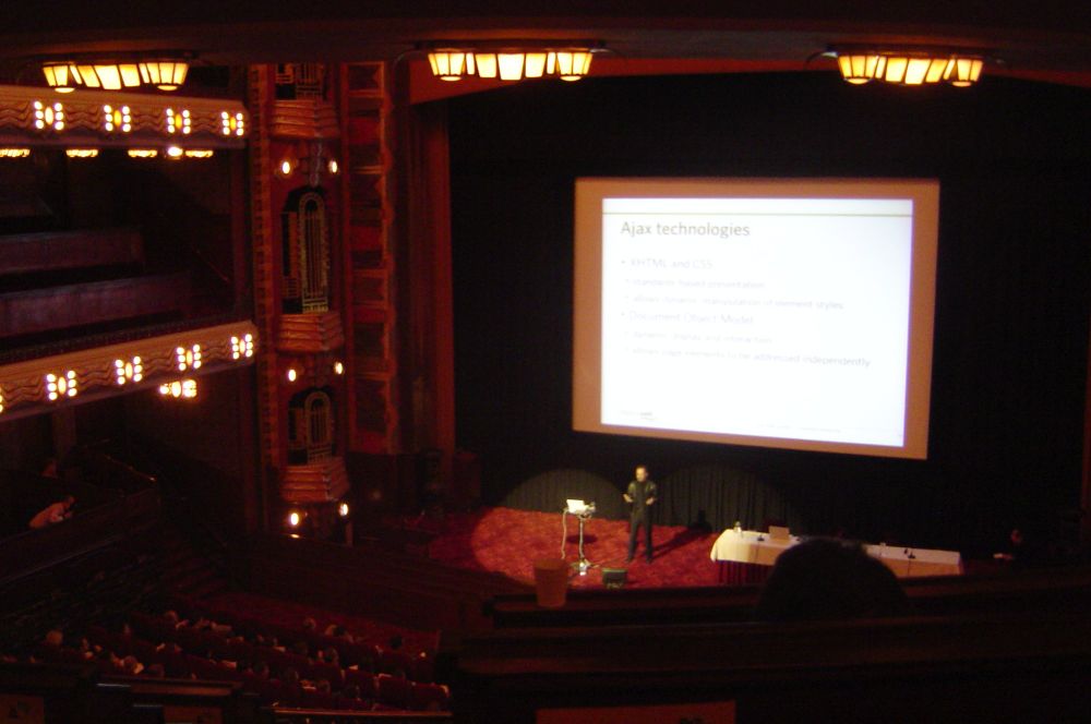 Jesse James Garrett onstage in Amsterdam's historic Theatre Tuschinski.