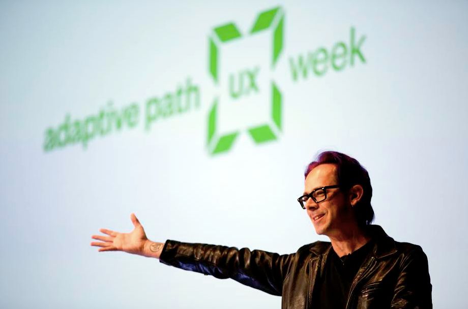 Jesse James Garrett introducing a speaker at UX Week.