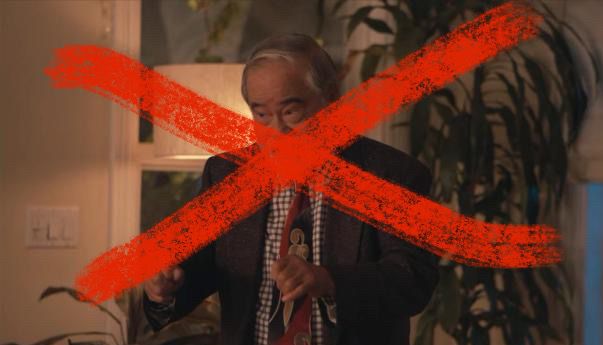 Don Bondarley, king of the dirty songs, from ITYSL season 3, with a big red X over him 