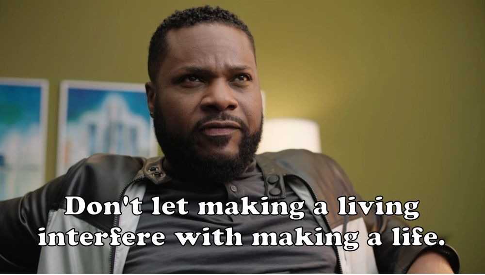 Malcolm-Jamal Warner on Detroiters, saying “Don’t let making a living interfere with making a life.”