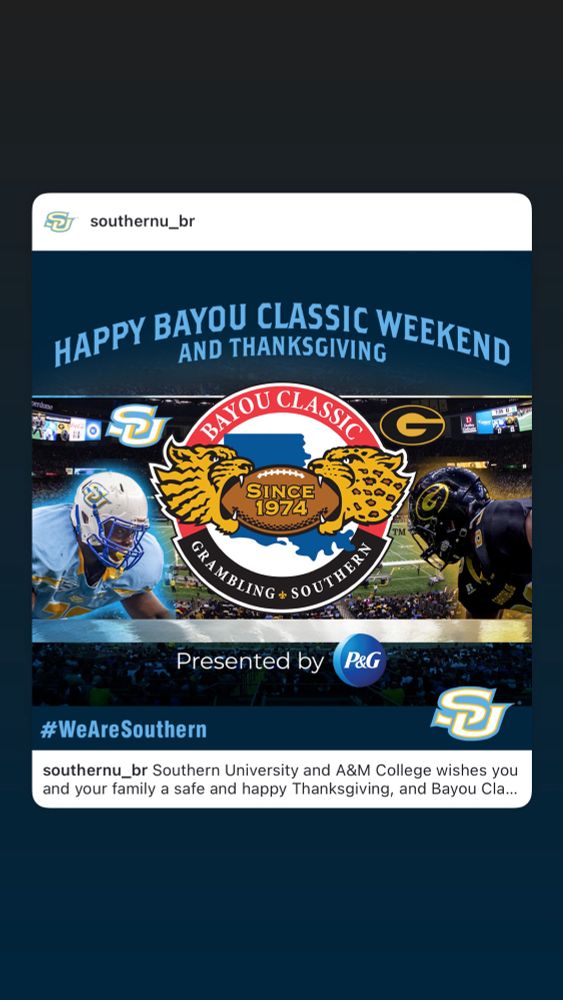 Logo of Bayou Classic football game between Southern University Jaguars and Grambling State University. 