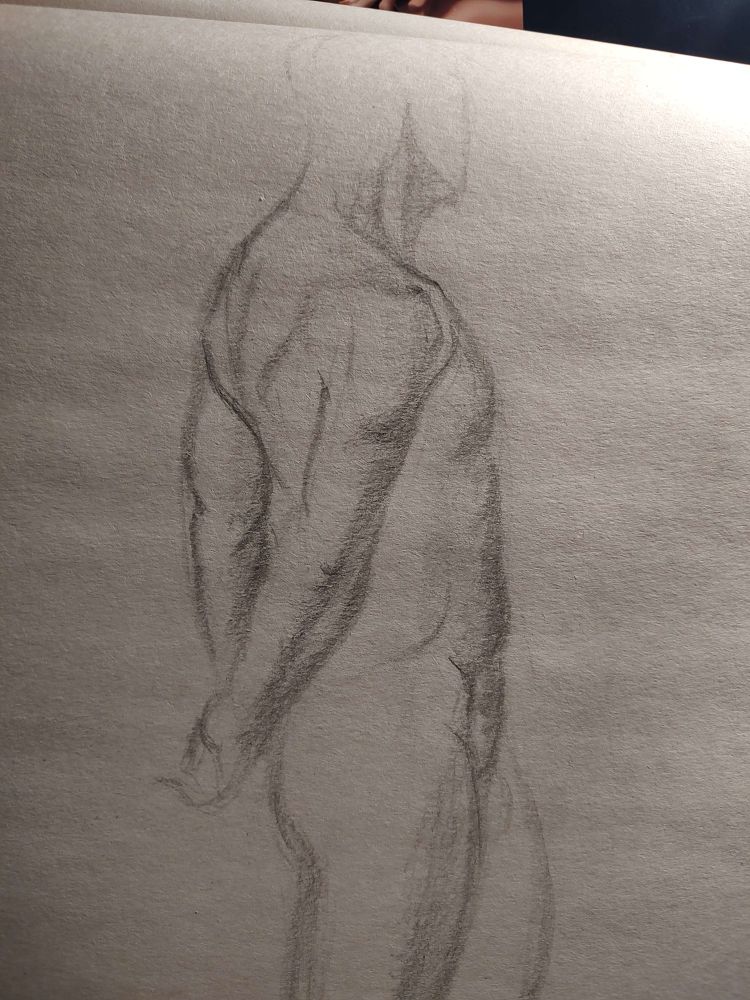 10 minute pose of a man with arms behind his back