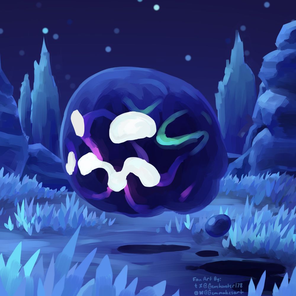 Digital fan art of a Tarr Slime/the Tarr from the Slime Rancher series of video games