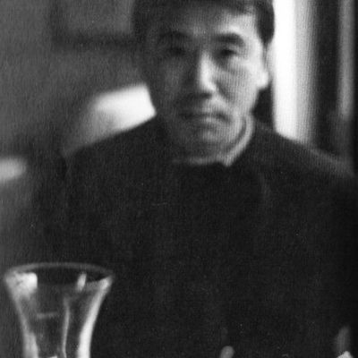 Haruki Murakami b&w photo. portrait of the artist as a young man. 