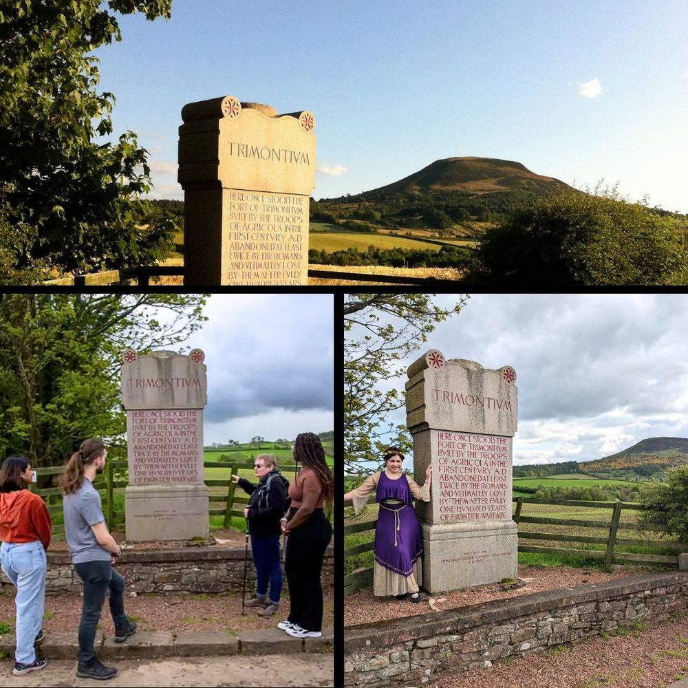 Vintage image of the 1928 unveiling of the stone, different images of the stone in the landscape and with people
