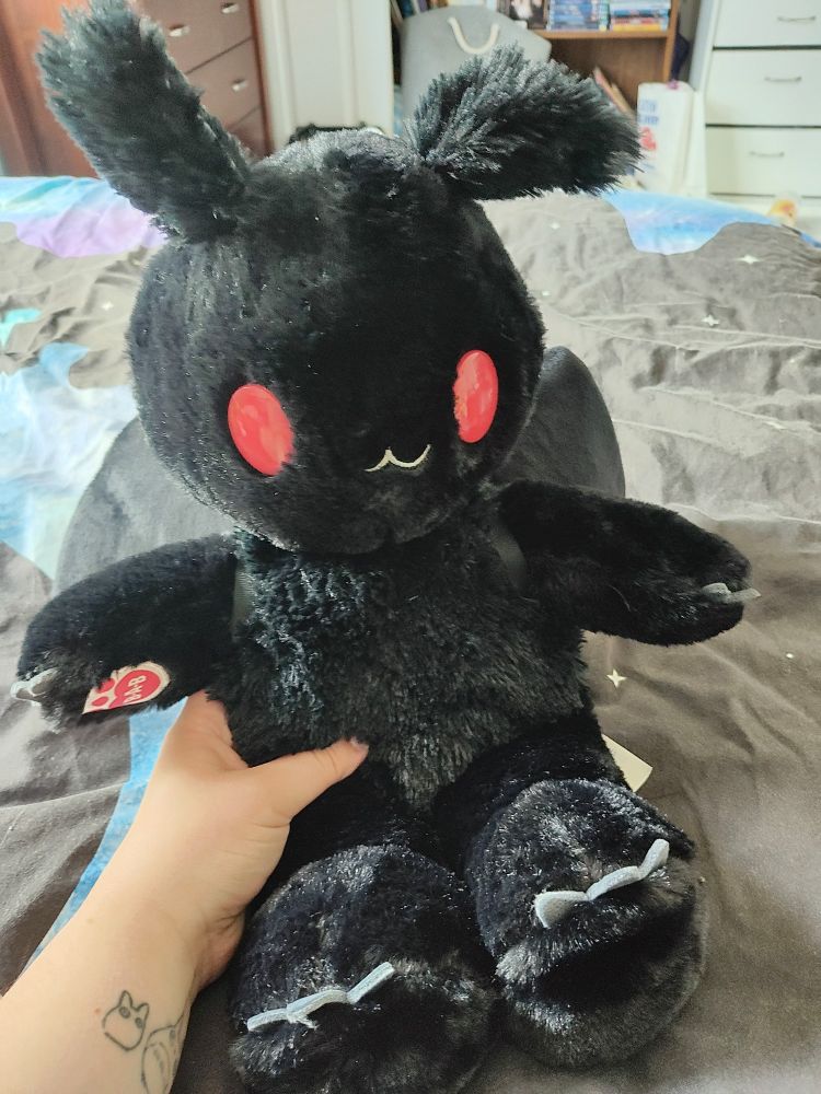 A teddy bear of Mothman